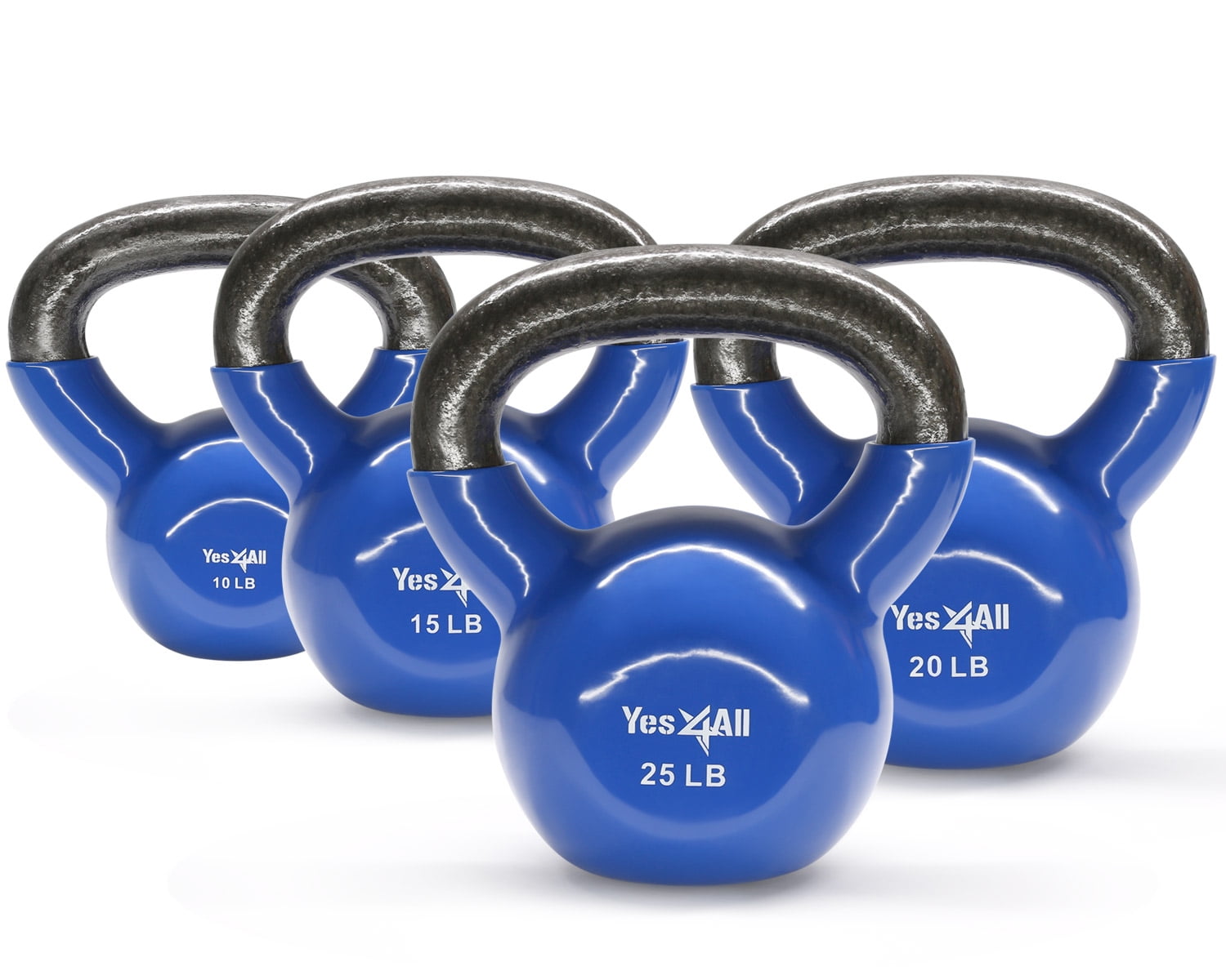 Yes4All Combo Vinyl Coated Kettlebell Weight Sets Great for Full Body