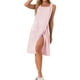 thumbnail image 2 of Inspire Chic Bata de baño para mujer, toalla de ducha, con tirantes, vestido sin mangas con botones y bolsillos, spa XL, rosa, 2 of 6