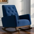 thumbnail image 2 of Pemberly Row Mid-Century Modern Tight Back Velvet Rocking Chair in Blue, 2 of 6