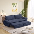 thumbnail image 2 of 73.2" Queen Pull Out Sofa Bed, 3-in-1 Convertible Sleeper Sofa, Multi-Functional Velvet Loveseat Bed for Living Room, Bedroom, Apartment, Office, 2 of 20