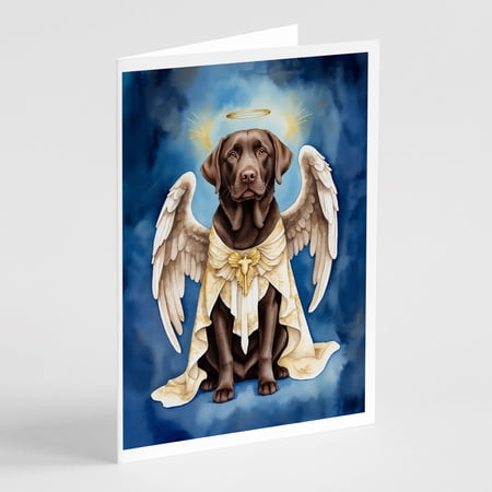 Chocolate Labrador Retriever My Angel Greeting Cards Pack of 8 7 in x 5 in