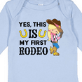 thumbnail image 4 of Inktastic Yes, This is My First Rodeo Cowgirl in Hat and Boots Girls Long Sleeve Baby Bodysuit, 4 of 5