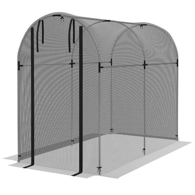 CoSoTower Galvanized Steel Crop Cage, Plant Protection Tent with Zippered Door, 4' x 8', Black