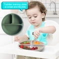 thumbnail image 3 of Plato de silicona para comedor, vajilla para cena infantil, cuencos para comer lavables para niños pequeños, vajilla reutilizable para el hogar, verde seitruly BA000329-01, 3 of 6