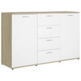 thumbnail image 2 of Sideboard Buffet, Storage Cabinet Cupboard Console Table Sideboard Concrete Gray 47.2"x14"x29.5" Chipboard，Beige, 2 of 9