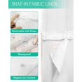 thumbnail image 3 of No Hook Shower Curtains with Snap in Liner, Summer Coastal Waterproof Fabric Shower Curtain, Starfish Shell Beach Nautical Double Layers & See-Through Top Window Bathroom Curtains 72''x96'', 3 of 6