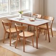 thumbnail image 3 of Solid Oak Dining Chairs Set of 2, Vintage Wooden Side Chairs for Farmhouse Kitchen or Restaurant,Natural Wood, 3 of 12