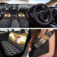 thumbnail image 2 of Jeiento Highland Cow Auto Accessories Set Car Seat Cover Protector Car Floor Mats Steering Wheel Cover Seatbelt Shoulder Pad Armrest Cover Coasters Lipstick Holder Keychains 17 PCS Aztec Car Decor, 2 of 7