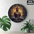 thumbnail image 4 of HELLOYOUNG Meditation Buddha Wall Art Tinplate Zen Decor Circular Metal Plaque Vintage Yoga Decor for Living Room Home Gift, 4 of 5