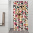thumbnail image 2 of Dogs with Pioneer Flower Shower Curtain 36"x72" ,Bathroom Decorative Shower Curtains Set with 12 Hooks,Modern Waterproof Washable Shower Curtain, 2 of 6