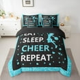 thumbnail image 2 of jejeloiu Cheerleader Theme Twin Bedding Sets 7-Piece,Cheer Dancer Bedding Comforter Set,Blue Black Bling Sheet Sets For Children,Breathable Home Decor Reversible, 2 of 8