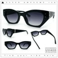 thumbnail image 2 of Womens Mod Fashion Rectangular Cat Eye Thick Temple Designer Sunglasses Black - Smoke, 2 of 7