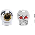 thumbnail image 2 of 4 piezas de tapa de válvula con forma de calavera, tapas de neumáticos cromadas, accesorios para coche, tapas de válvula universales para coche, SUV, camión, motocicleta, bicicleta, 2 of 4