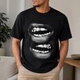 thumbnail image 2 of Bold Mouth Graphic Unisex Classic Fit T-Shirt, Black and White Print, 2 of 9