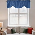 thumbnail image 2 of Navy Blue Tie Up Valance Curtains for Windows, Kitchen Curtains Window Treatments, Vintage Country Monochrome Farmhouse Short Window Shades Valances for Bedroom Bathroom Cafe 42"x18", 2 of 8