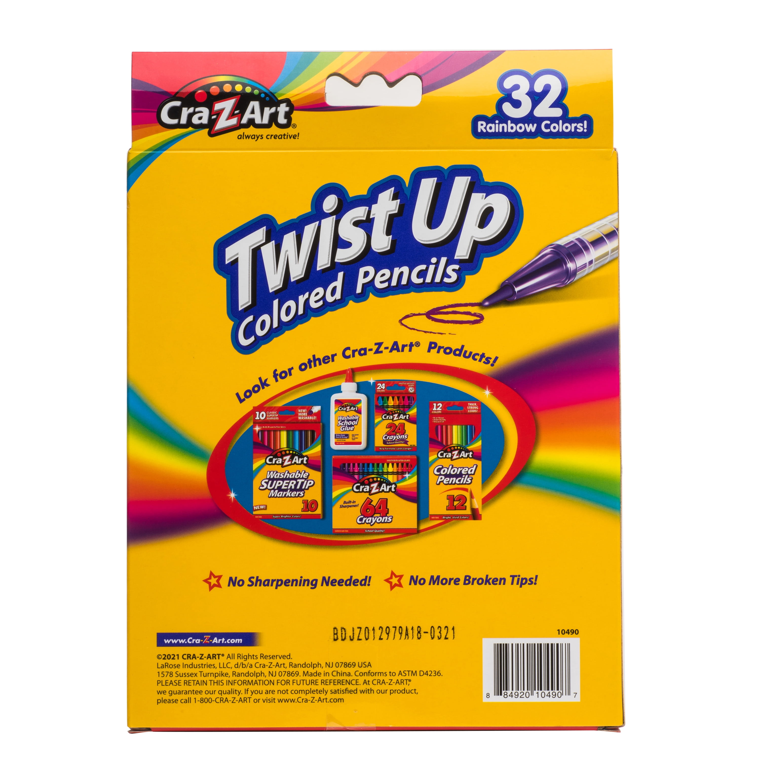 US Toy 4863 Colored Pencils Jar, Pack of 24