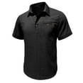 thumbnail image 2 of Polo Shirts for Men Solid Cotton Linen Short Sleeve Pull-On Golf Tees Tops Business Casual Lightweight Vacation T-Shirts with Pocket, 2 of 7