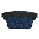 thumbnail image 3 of Fotbe Snowflake Dark Blue Cangurera Cuadrada con Estampado de Doble Capa, Bolsa de Cintura Ajustable Mini para Hombres y Mujeres, 3 of 9