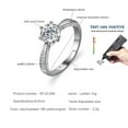 thumbnail image 2 of Shining 1.0 CT Moissanite Diamond for Women Engagement Ring D Color VVS1 Jewelry 18k White Gold Over Silver Rings with Adjustable Open, 2 of 6