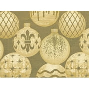 Pack of 1, Gilded Ornaments 24" x 417' Half Ream Gift Wrap (Metallized) for Holiday, Party, Kids' Birthday, Wedding & Special Occasion Packaging