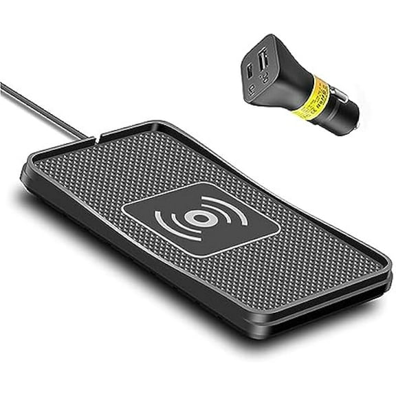 FU1999 Wireless Charger Car Charging pad 15W Fast Wireless Phone Charger Cell Phone Flat Charging mat Compatible with iPhone 11/12/12/14/15 Galaxy S21/S22/S23/24 NOTE10(C3Y)