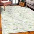 thumbnail image 3 of Boho Decorative Rug, Retro Arrow Pattern in Horizontal Line Heading to Opposite Directions Art, Quality Carpet for Bedroom Dorm and Living Room, 6 Sizes, Pale Green and Multicolor, by Ambesonne, 3 of 4
