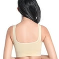 thumbnail image 6 of Bigersell Molded Bra Women's No Underwire Back Adjustment Yoga Running Bra Female Padded Bra Regular Spandex T-Shirt Bra Style 968, Khaki L, 6 of 6