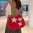 thumbnail image 4 of Bolso de mano casual para mujer con bolsillos laterales Y2K Star Messenger Bag elegante bolso de gran capacidad para viajes al aire libre, 4 of 6