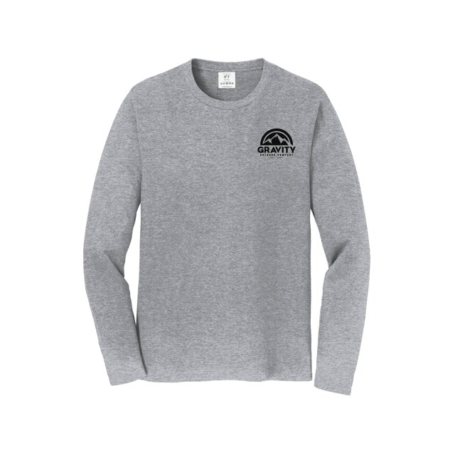 Gravity Outdoor Co. Long-Sleeve Shirt - Athletic Grey - Black Logo - S