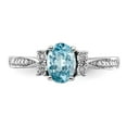 thumbnail image 5 of Sterling Silver Rhodium Diamond & Light Blue Topaz Ring, 5 of 6