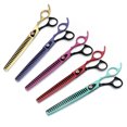 thumbnail image 2 of Tijeras para mascotas de color más vendidas de comercio electrónico, tijeras con dientes de espina de pescado de 8 pulgadas, tijeras para dientes, tijeras finas de 7 pulgadas, tijeras para cortar el, 2 of 6