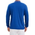 thumbnail image 3 of Camisa polo de golf de negocios de manga larga de ajuste regular para hombres en color sólido M azul real, 3 of 6