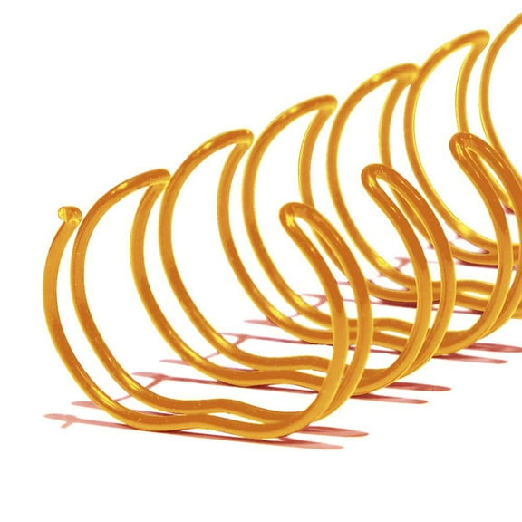 EW32L0104-GD - Twin Loop Wire Binding Spines for 20 - 30 Sheet Capacity - 1/4 inch x 11in - 3 to 1 Pitch - Gold - 100/bx