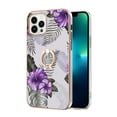 thumbnail image 3 of SaniMore for Apple iPhone 14 Pro Max Case 6.7-inch, Shockproof TPU Fashion Marble Pattern Cover for iPhone 14 Pro Max Women Men with Ring Kickstand Holder Clear Bumper Protection Cover, Purple, 3 of 5