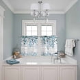 thumbnail image 3 of 2 Panels Kitchen Tier Curtains 39 Inch Length, Blue Eucalyptus Leaves Grommets Window Treatment Curtain, Watercolor Plants Floral Wooden Thermal Curtains Drapes for Living Room/Bathroom, 3 of 9