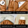 thumbnail image 6 of Long Puffer Vests for Women Outerwear Fleece Fall Winter Warm Sleeveless Zip up Detachable Hat Collar Coat with Pockets New Brown XXL, 6 of 9