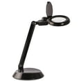 thumbnail image 1 of OttLite Space Saving Magnifier LED Desk Lamp, Optical Grade Magnification, Adjustable Arm, Pivoting Head, Portable to Travel, for Crafting & Needlework, Magnifying Glass with Light and Stand, Black, 1 of 5