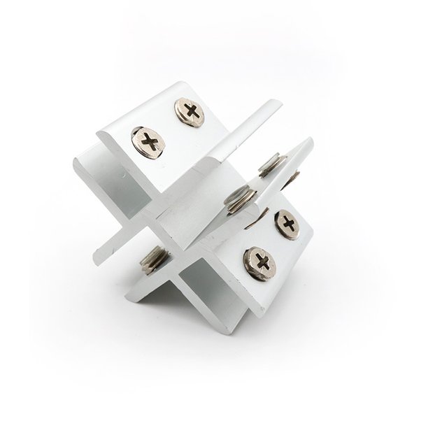 Abrazadera de vidrio de aleación de aluminio para esquinas divisorias, clip fijo para vitrinas, clip de conexión de vidrio, clip combinado laminado no perforado
