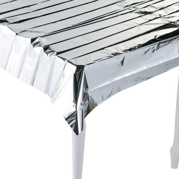 Silver Metallic Tablecover - Party Supplies - 1 Piece