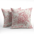thumbnail image 2 of Pink and White Floral Throw Pillow Covers 16x16 Inch Set of 2 Chinoiserie Pink Cream Print Decorative Outdoor Pillowcases Farmhouse Flowers Pillow Cover Cushion Case Decor for Home Couch Sofa Bed, 2 of 5