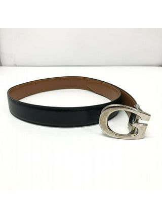 Gucci Double G Buckle Leather Belt Size 90.36 Black 400593