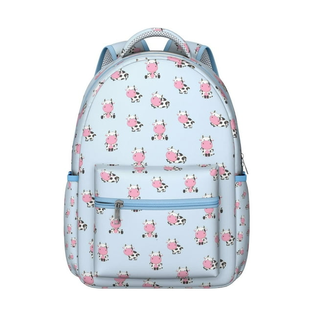 Funny Buffalo Print Student’s Backpack Wear-Resistant, Waterproof School Bag with Cute Cow Pattern, Large Capacity, Breathable Foam Padding, Adjustable Shoulder Straps for Travel and Outdoor