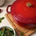 thumbnail image 2 of STAUB La Cocotte 4.8 L Cast Iron Round Essential French Oven With Snake Lid, Cherry, 2 of 10
