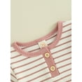 thumbnail image 6 of Bslissey Baby Girls Summer Outfits Short Sleeve Striped Romper with Elastic Waist Shorts 2Pcs 3M 6M 12M 18M Infant Toddler Cute Short Pants Sets for Casual Daily, 6 of 9