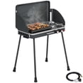 thumbnail image 1 of Outsunny 2-in-1 Camping Stove & Gas Griddle Combo, 20,000 BTU Grill, Black, 1 of 9