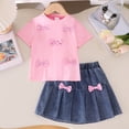 thumbnail image 4 of Ymyiu Summer Outfits for Teens Birthday Girl Outfit T-shirt +Tutu Skirt Girl Birthday Outfit Clothes 4T(Pink, 4 Years), 4 of 9