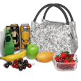thumbnail image 3 of Fuzoiu Silver Glitter Print Portable Insulation Lunch Bag,Large Lunch Box,Container Reusable Leakproof Tote for Work, Travel, and Outdoor Activities, 3 of 6
