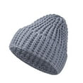 thumbnail image 2 of Tittly Winter Hats Beanie Womens Hats Fashion Solid Color Simple Knit Caps Mens Outdoor Warm Sweater Hats Skull Caps Hats for Women Grey M, 2 of 3