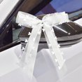 thumbnail image 1 of 30 Lazos Blancos con Corazones para Bodas y Coches de Novia - Cinta de Tul y Satén - Fácil de Colocar, 1 of 5