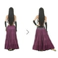thumbnail image 6 of 720 degree Length 37.8" Tribal Dance Skirt Belly Dance Skirt Gypsy Skirt Big Swing Skirt Flax Dance skirt,darkpurple, 6 of 6
